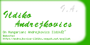 ildiko andrejkovics business card